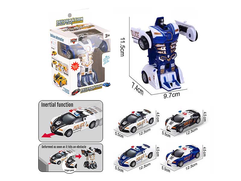 Frction Transforms Police Car(4C) toys