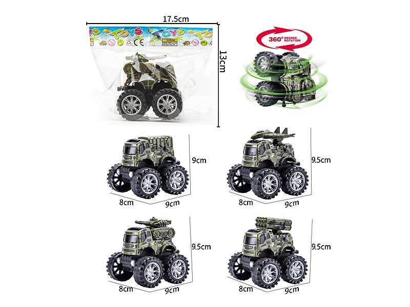 Friction Stunt Military Car(4S) toys