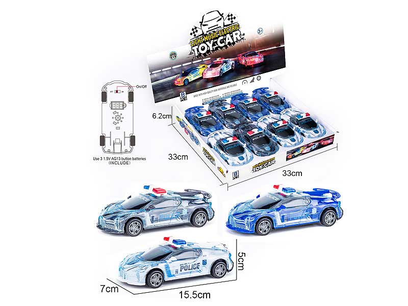 Friction Police Car W/L(8in1) toys