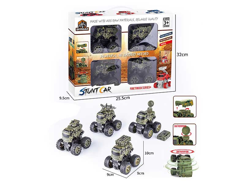 Friction Stunt Military Car(4in1) toys