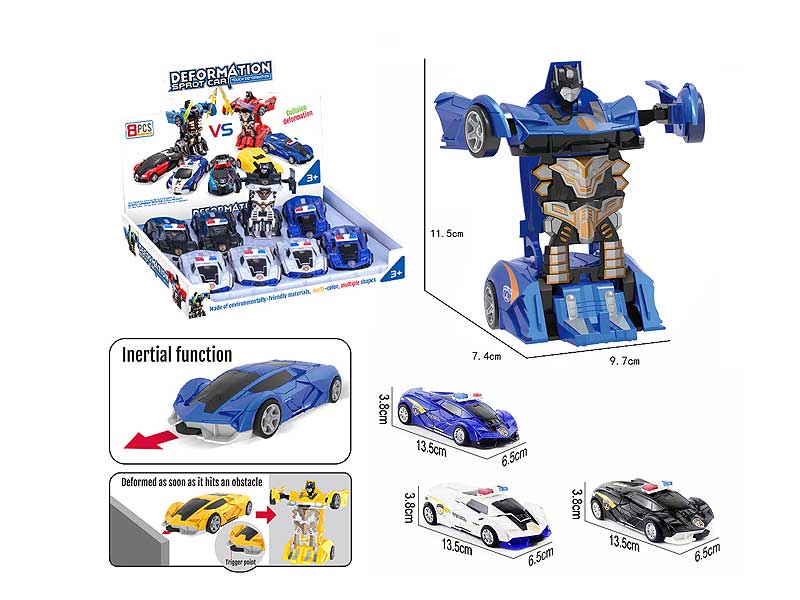 Frction Transforms Police Car(8in1) toys