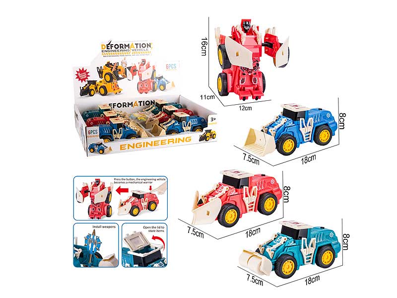 Friction Transforms Construction Truck(6in1) toys