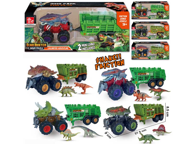 Friction Car & Dinosaur(4S) toys