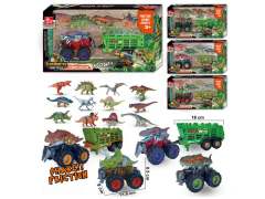 Friction Car & Dinosaur(4S) toys