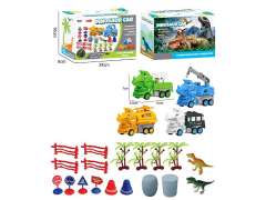 Friction Police Man Car Set(2in1) toys