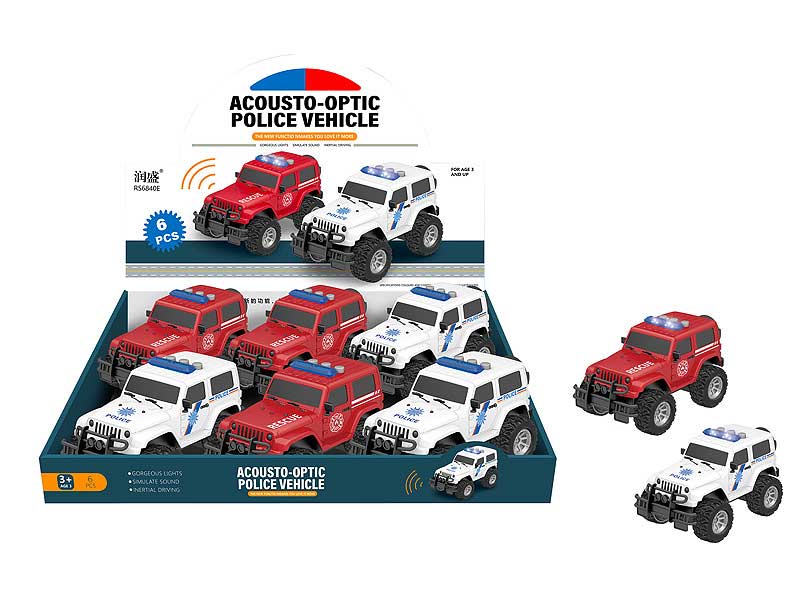 Friction Cross-country Police Car W/L_S(6in1) toys