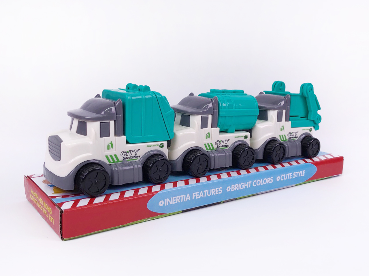 Friction Sanitation Truck(3in1) toys