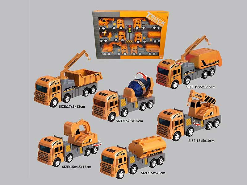 Friction Construction Truck Set(6in1) toys