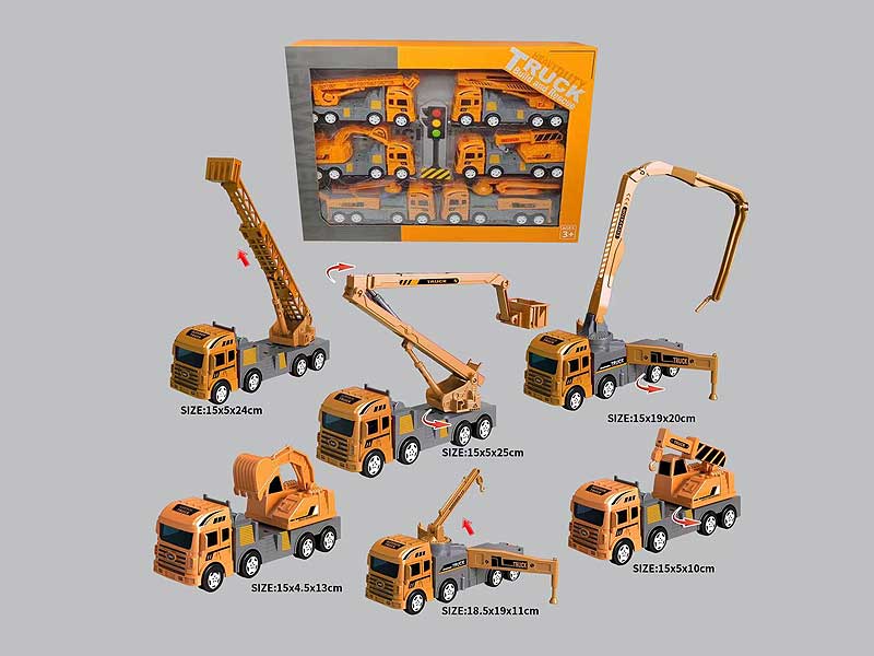 Friction Construction Truck Set(6in1) toys