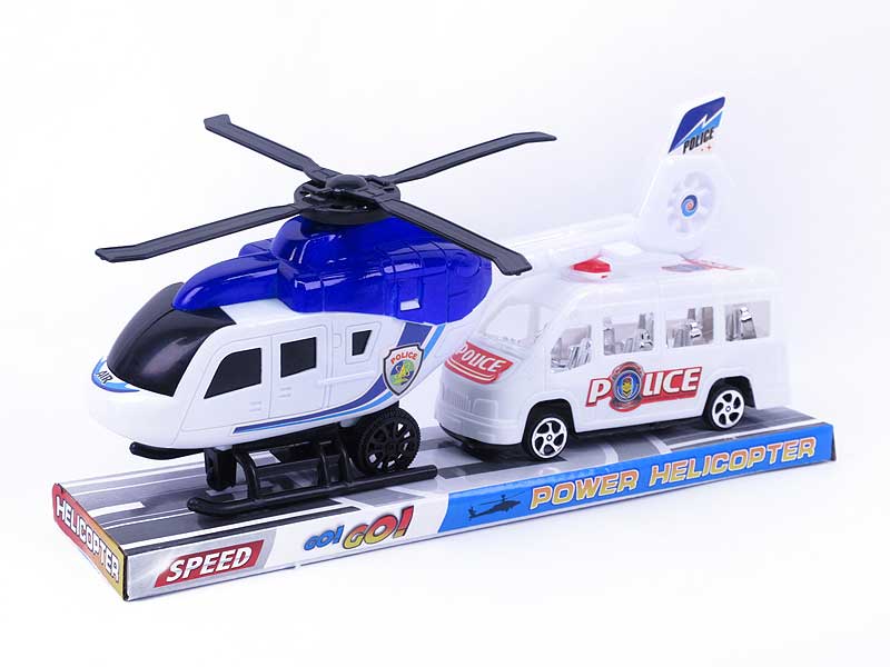 Fricton Helcopter & Free Wheel Police Car toys