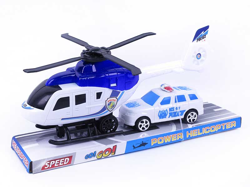 Fricton Helcopter & Free Wheel Police Car toys