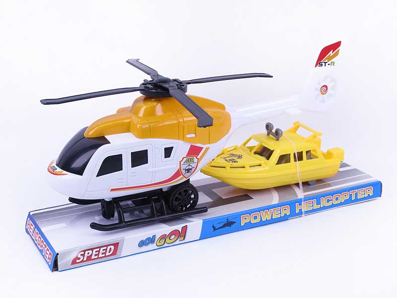 Fricton Helicopter & Free Wheel Boat toys