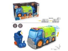 Friction Sanitation Truck W/L_S toys