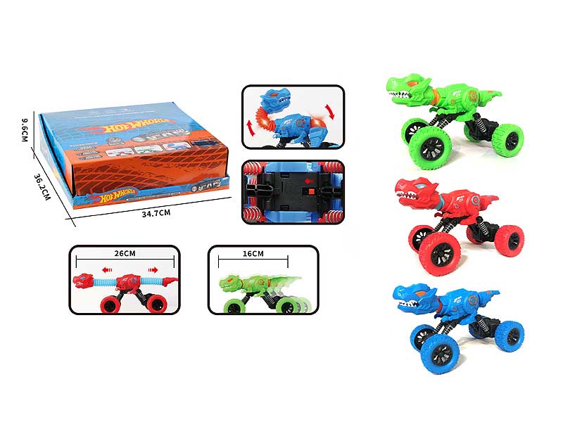Friction Telescopic Dinosaur Car W/L(6PCS) toys