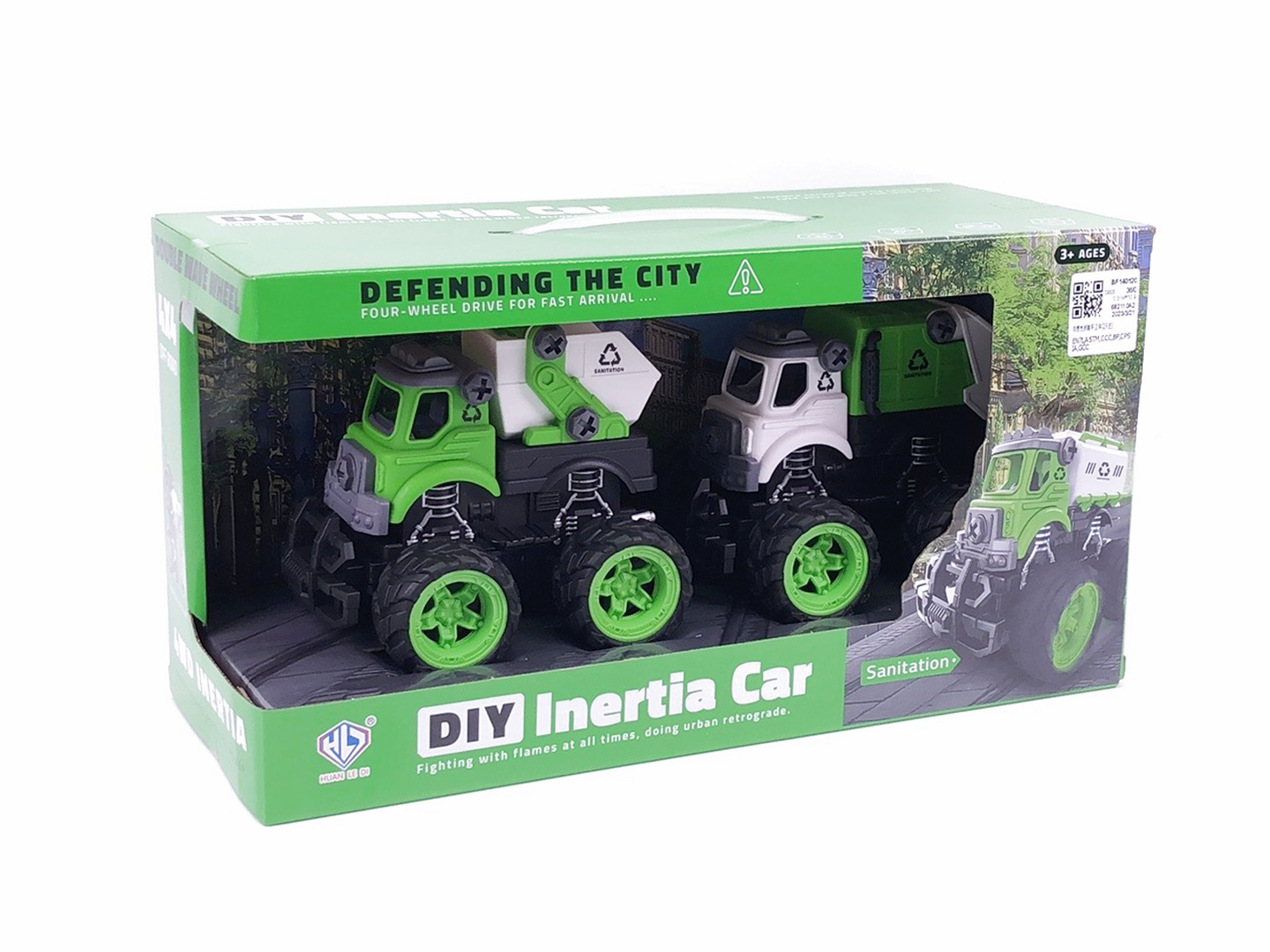 Friction Diy Sanitation Truck(2in1) toys