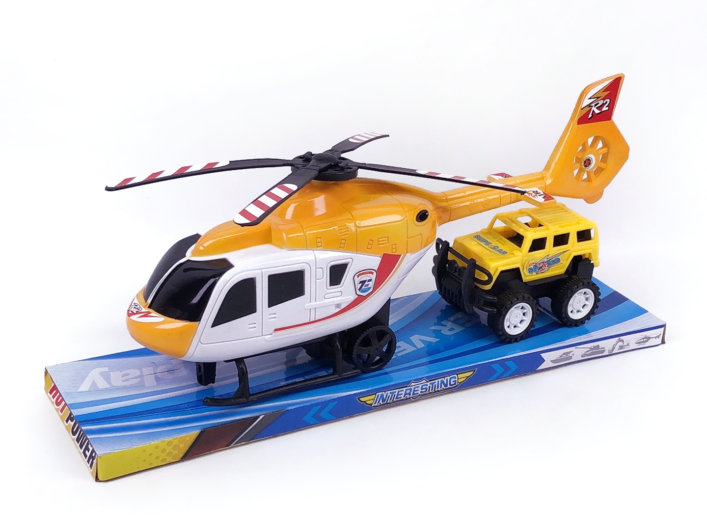 Fricton Helicopter & Free Wheel Car toys