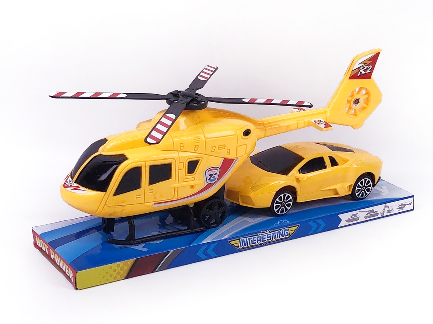 Fricton Helicopter & Free Wheel Car toys