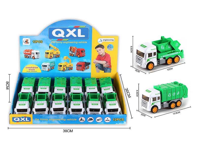 Friction Sanitation Truck(12in1) toys