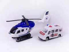 Fricton Helcopter & Free Wheel Police Car toys