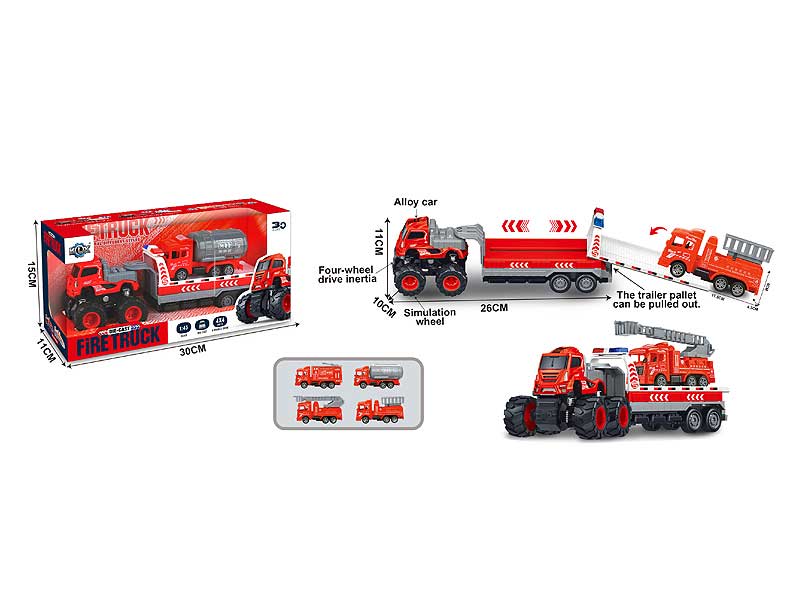 Die Cast Rescue Trailer Friction toys