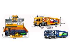 Die Cast Double Deck Trailer Friction W/L_S(4in1)