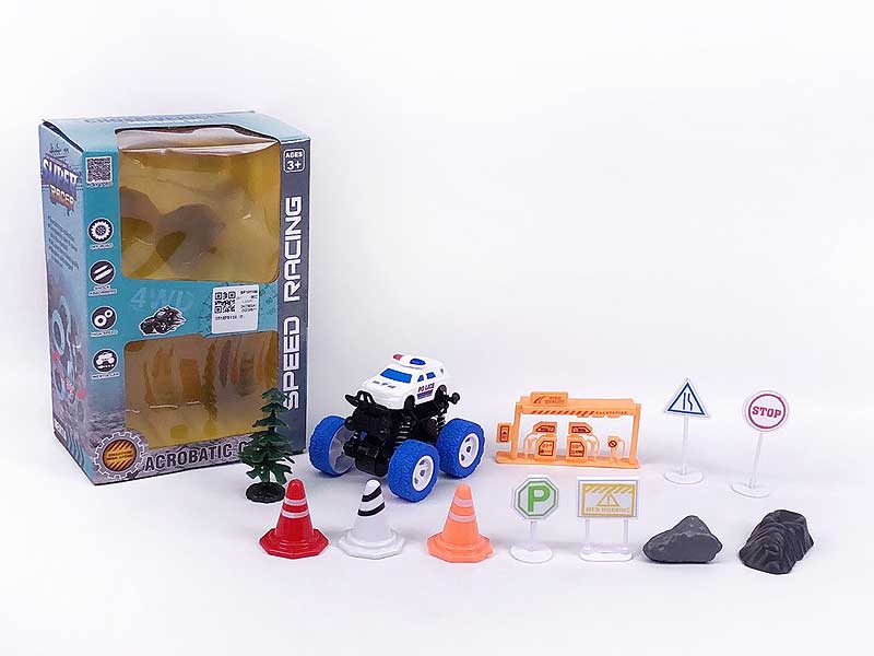 Friction Cross-country Police Car Set(2C) toys