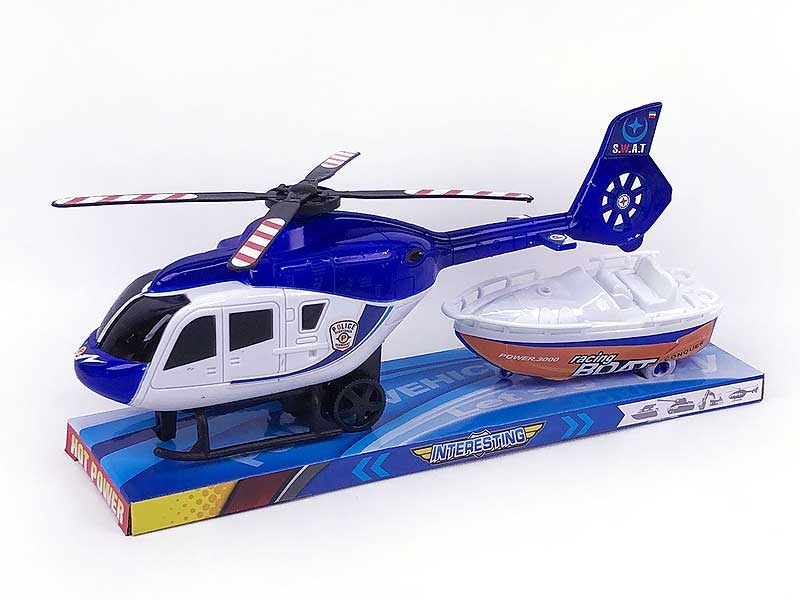 Fricton Helicopter & Free Wheel Boat toys