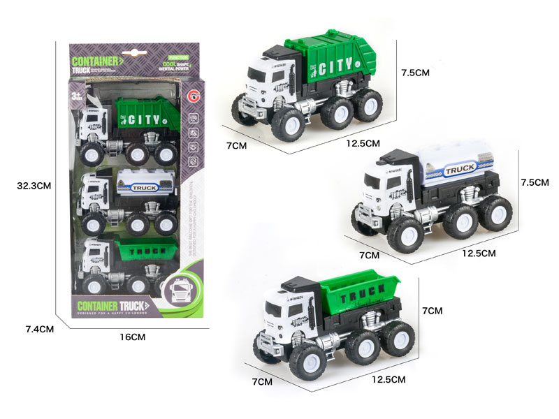 Friction Sanitation Truck(3in1) toys