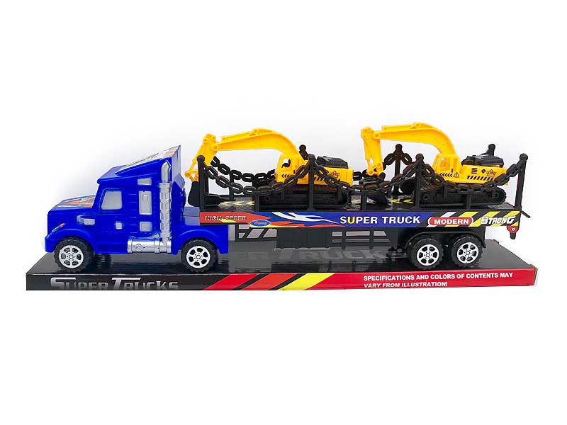 Friction Truck Tow Free Wheel Excavator3C) toys