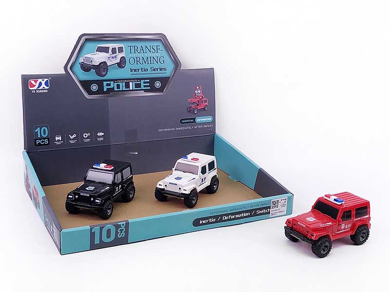 Frction Transforms Police Car(10in1) toys