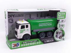 Friction Diy Sanitation Truck W/L_S toys