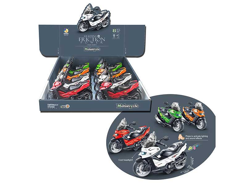 Friction Motorcycle W/L(8in1) toys