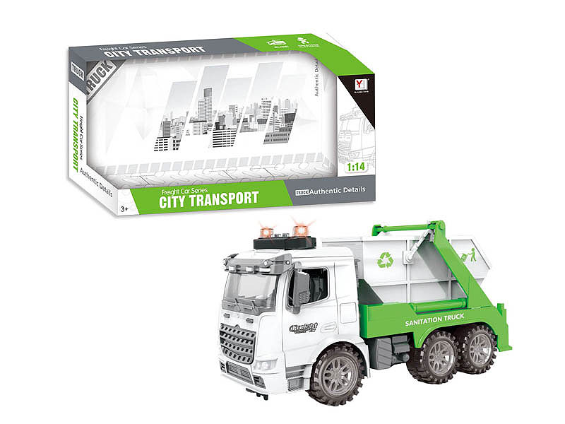 1:14 Friction Sanitation Truck W/L_M toys