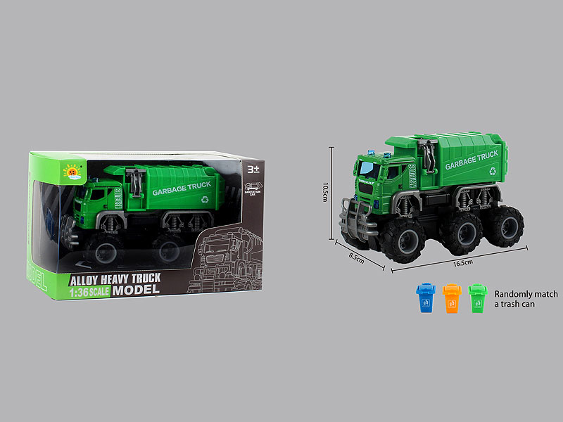 Die Cast Sanitation Truck Set Friction toys