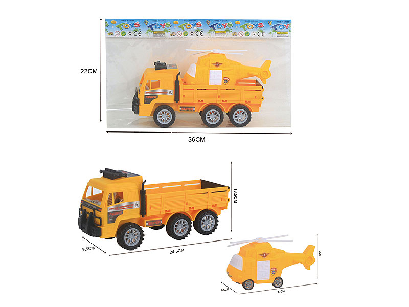 Friction Construction Truck Tow Helicopter toys