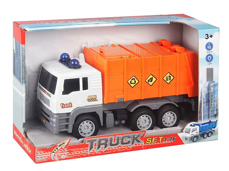 1:16 Friction Sanitation Truck W/L_S toys