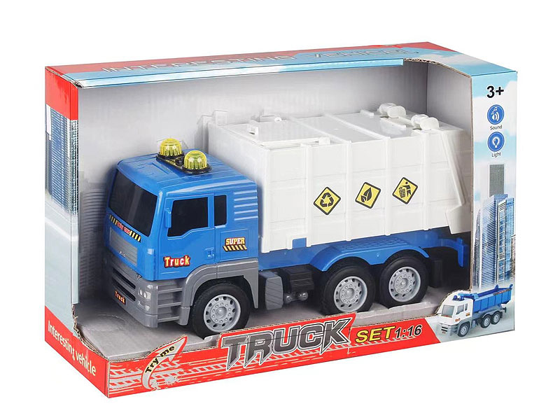 1:16 Friction Sanitation Truck W/L_S toys