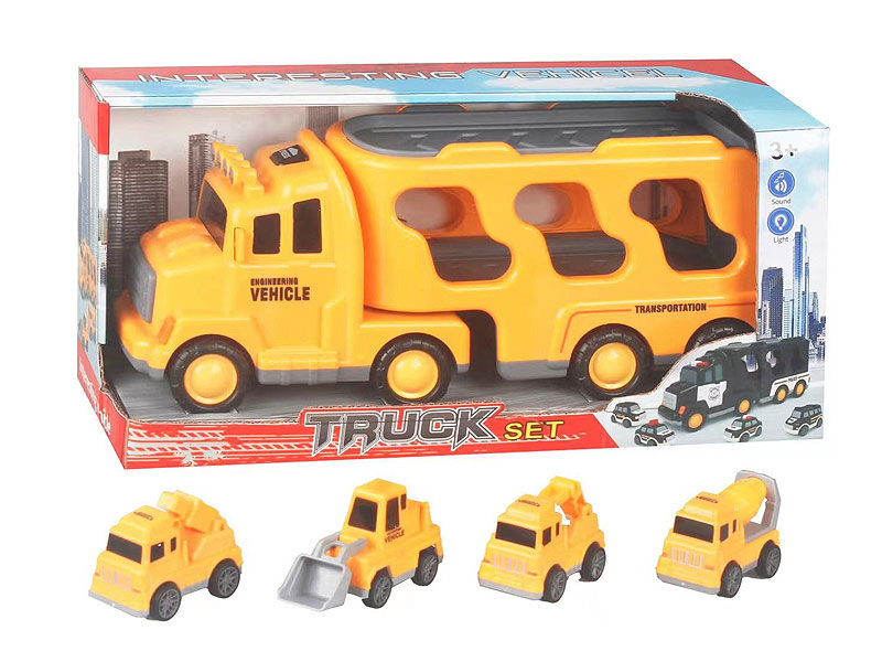 Friction Truck Tow Pull Back Car W/L_S toys
