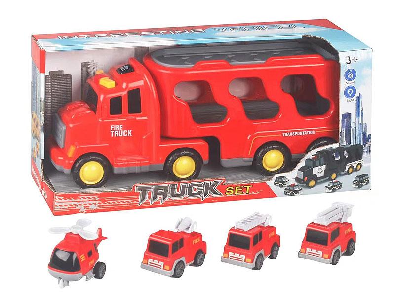 Friction Truck Tow Pull Back Car W/L_S toys