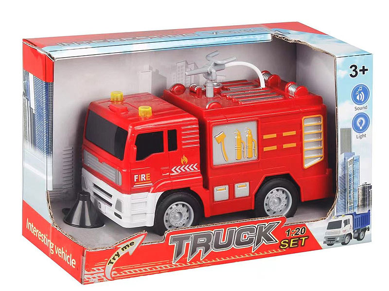 1:20 Friction Fire Engine W/L_S toys