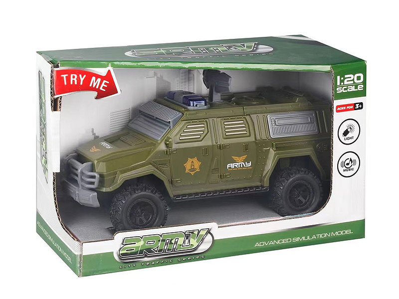 1:20 Friction Military Car W/L_S toys