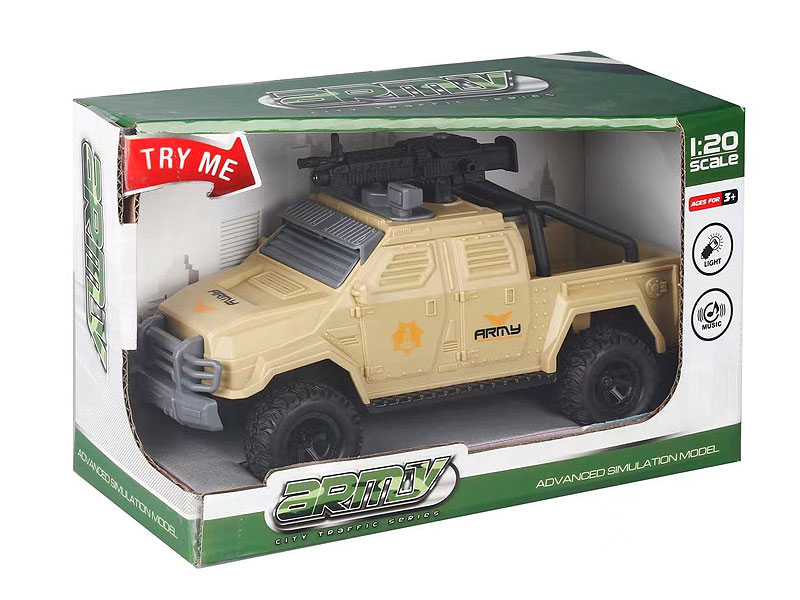 1:20 Friction Military Car W/L_S toys