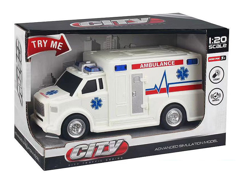 1:20 Friction Ambulance W/L_S toys
