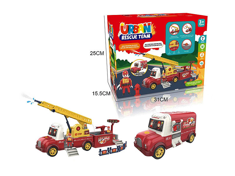 Friction Transforms Fire Engine W/L_S toys