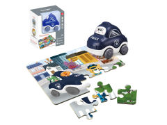 Friction Police Car & Puzzle Set