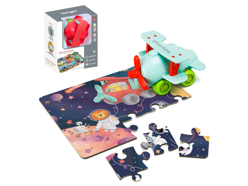 Friction Airplane & Puzzle Set toys