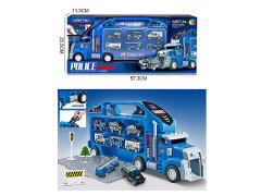 Friction Police Container Truck Set toys