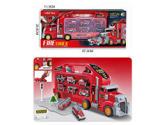 Friction Fire Container Truck Set toys