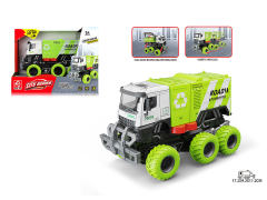 1:32 Die Cast Transforms Sanitation Truck Friction toys