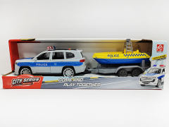 Friction Police Car Tow Speedboat W/L_S toys